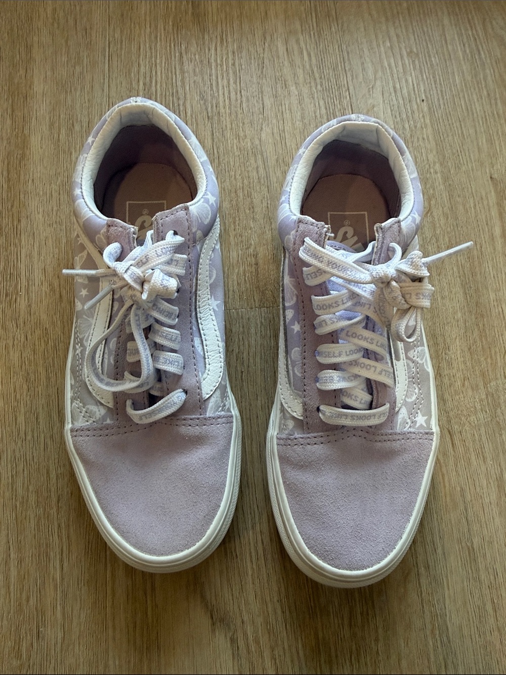 Vans Lilac and White Old Skool Low-Top Sneakers